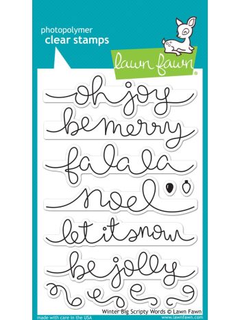 Lawn Fawn - Winter Big Scripty Words - Clear Stamp 4x6